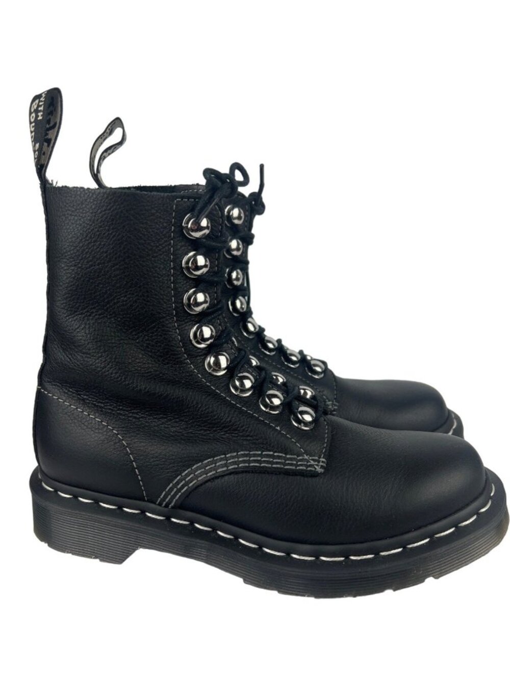 Dr. Martens Women's 1460 Pascal HOW Black Leather Combat Boots US 5 Lace-Up
